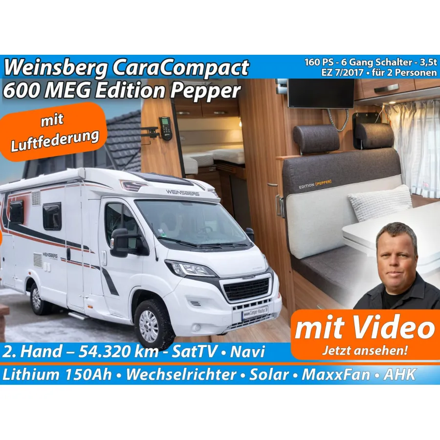 Автодом Weinsberg CaraCompact, 2017, МКПП, пробег 54320 км