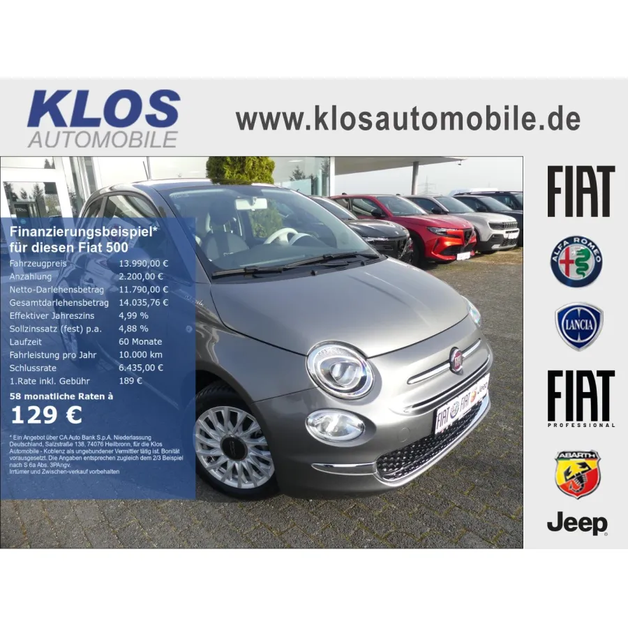 Fiat 500, 2023, МКПП, пробег 7423 км