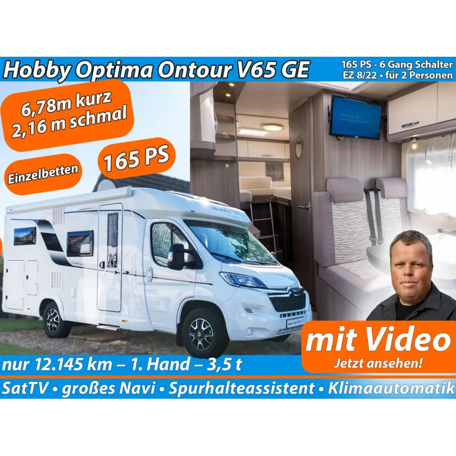 Автодом Hobby Optima, 2022, МКПП, пробег 12145 км