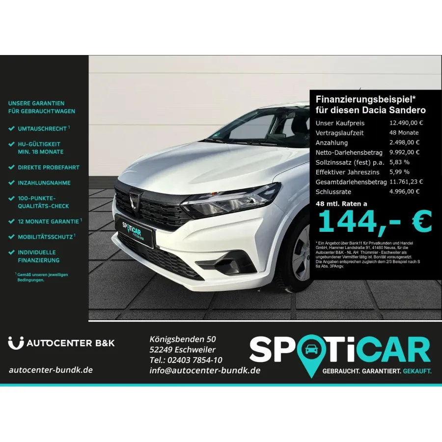 Dacia Sandero, 2022, МКПП, пробег 38917 км
