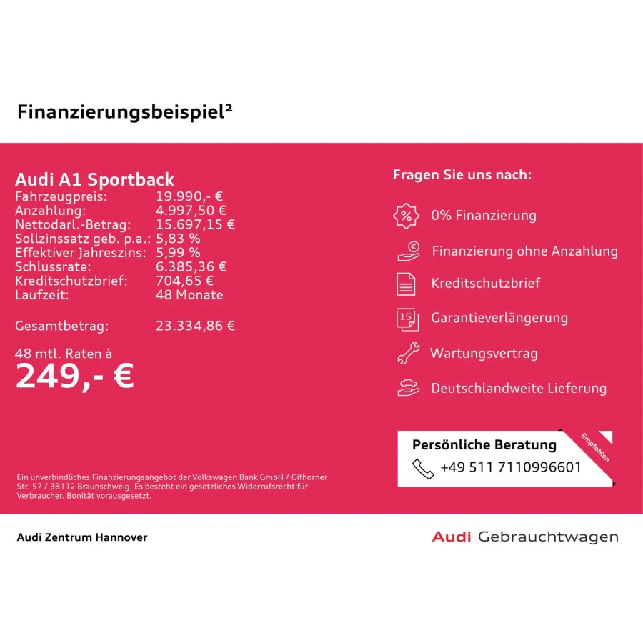 Audi A1, 2022, МКПП, пробег 60208 км