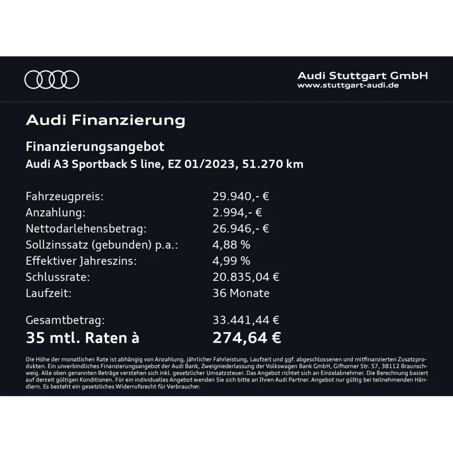 Audi A3, 2023, АКПП, пробег 51270 км